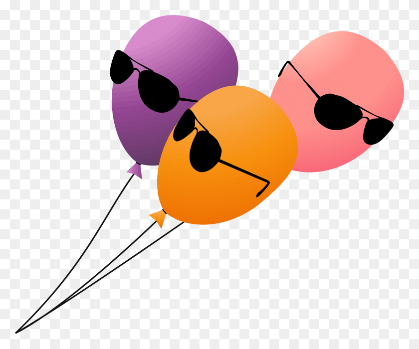 2400x1970 Funny Clipart Balloon - Balloons And Confetti Clipart