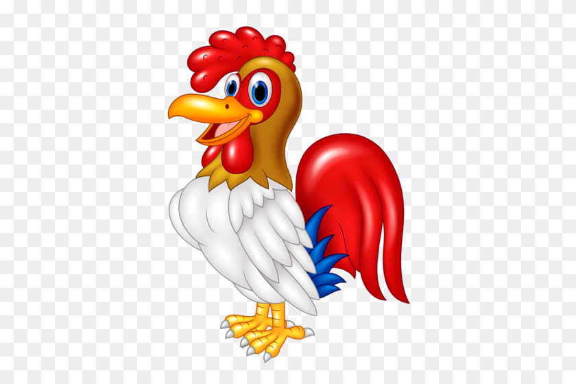 357x500 Funny Clipart Rooster - Rooster Clipart Black And White
