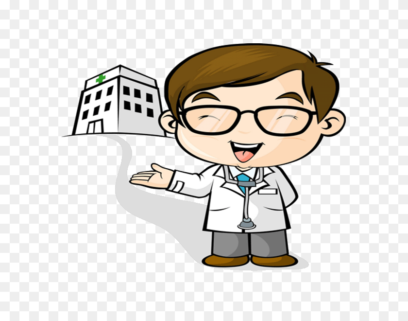 600x600 Funny Doctor Cartoon Picture Images Clipart - Boy With Glasses Clipart