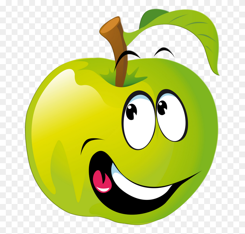 670x743 Funny Fruit Faces Fruit, Clipart, Apple - Cubby Clipart