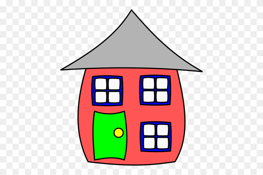 458x500 Funny House Vector Image - Victorian House Clip Art