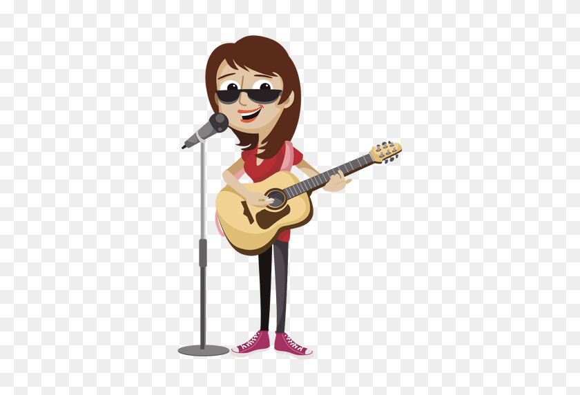 512x512 Funny Lady Singer Cartoon - Singer PNG