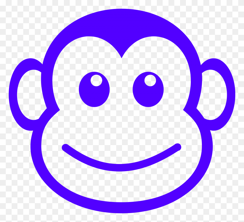 2400x2171 Funny Monkey Face Simple Path Clipart - Cross Stitch Clip Art