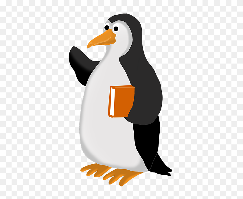 386x629 Смешные Картинки Пингвинов - Читающая Группа Клипарт