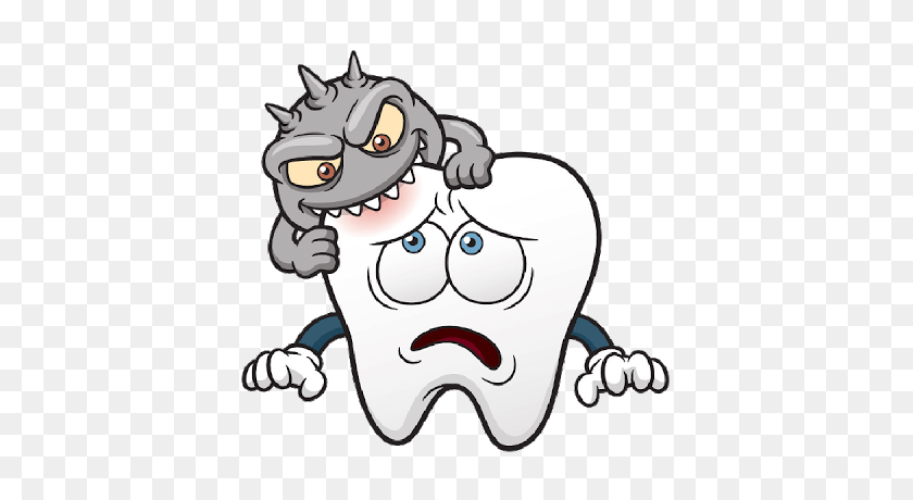 400x400 Funny Teeth Cartoon - Sad Tooth Clipart