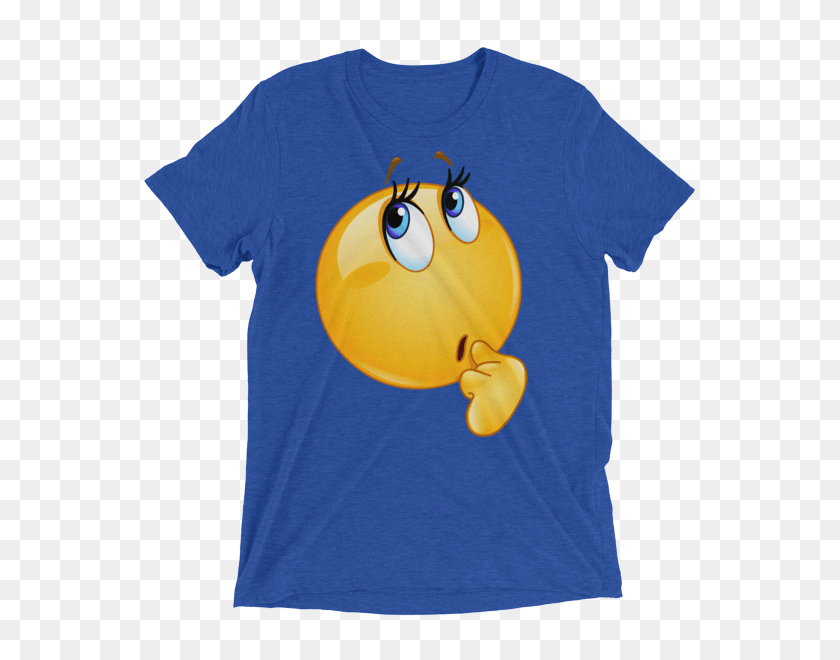 600x600 Funny Wonder Female Emoji Face T Shirt - Thinking Face Emoji PNG