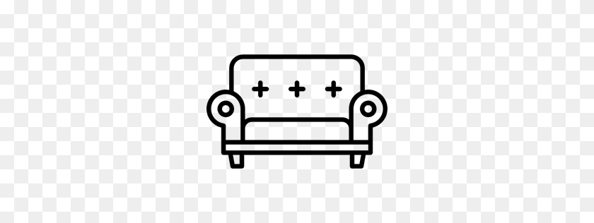 256x256 Furniture And Household, Relax, Rest, Furniture, Sofa, Couch Icon - Couch Clipart Black And White