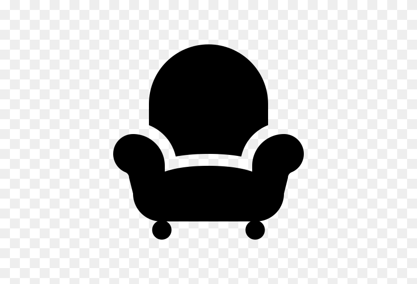 512x512 Furniture Clipart Sofa Chair - Chair Clipart Black And White