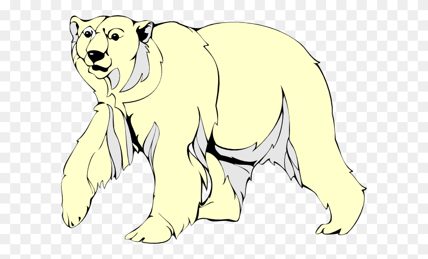 600x449 Пушистый Идущий Белый Медведь Картинки Скачать - Пушистый Клипарт
