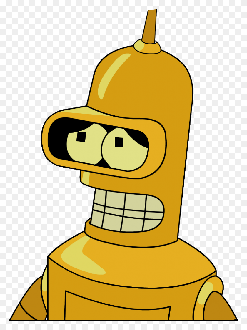 793x1079 Futurama Bender Gold Png Image - Bender PNG