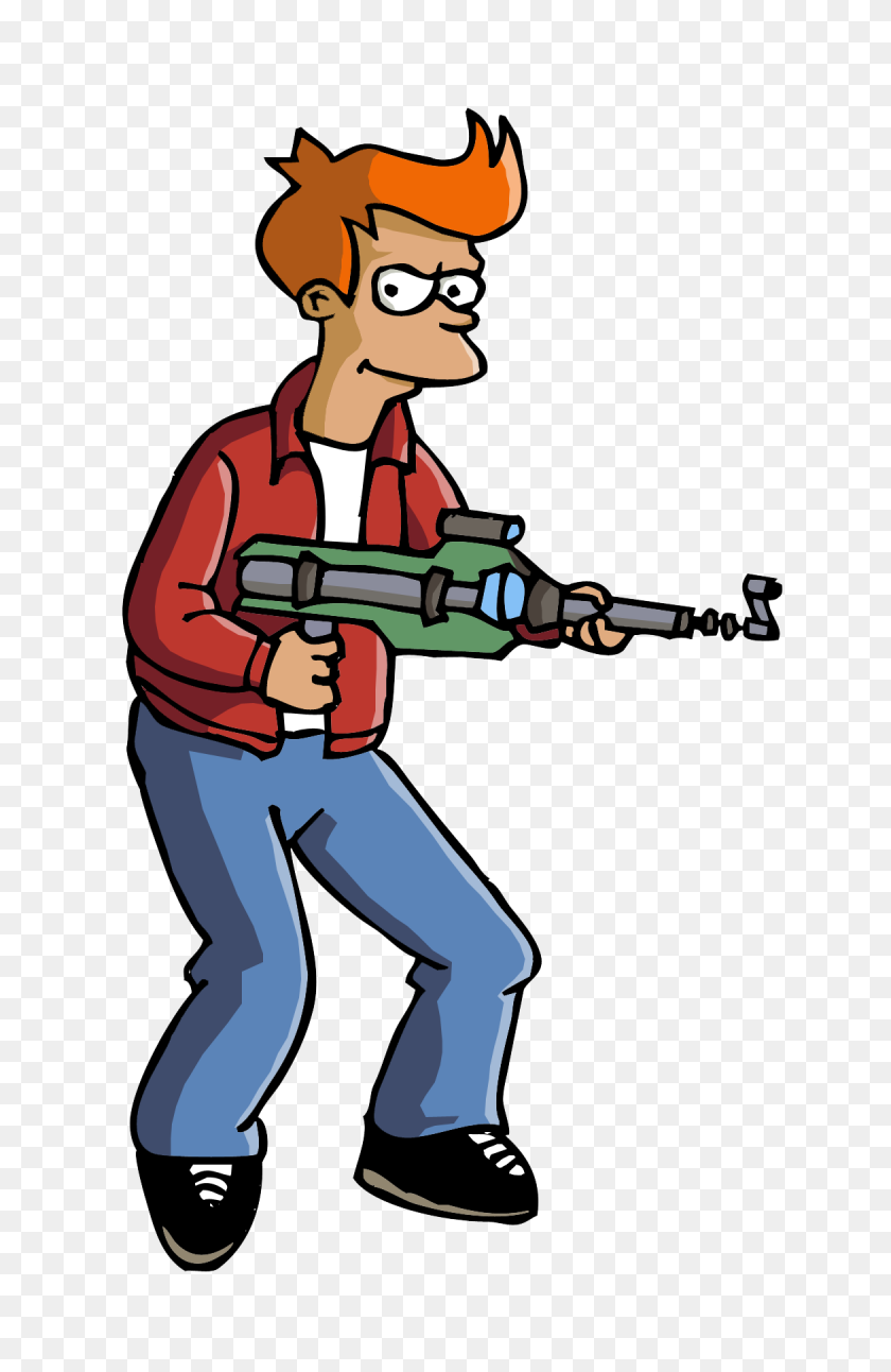 1170x1848 Futurama Fry Gun Imagen Png - Cartoon Gun Png