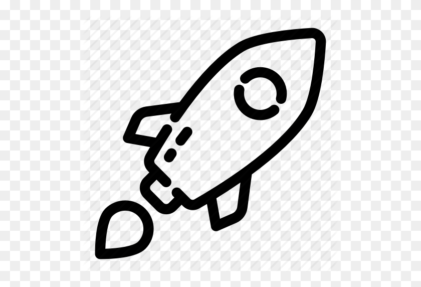 512x512 Будущее, Запуск, Ракета, Наука, Корабль, Космос, Значок Космического Корабля - Черный И Белый Клипарт Космический Корабль