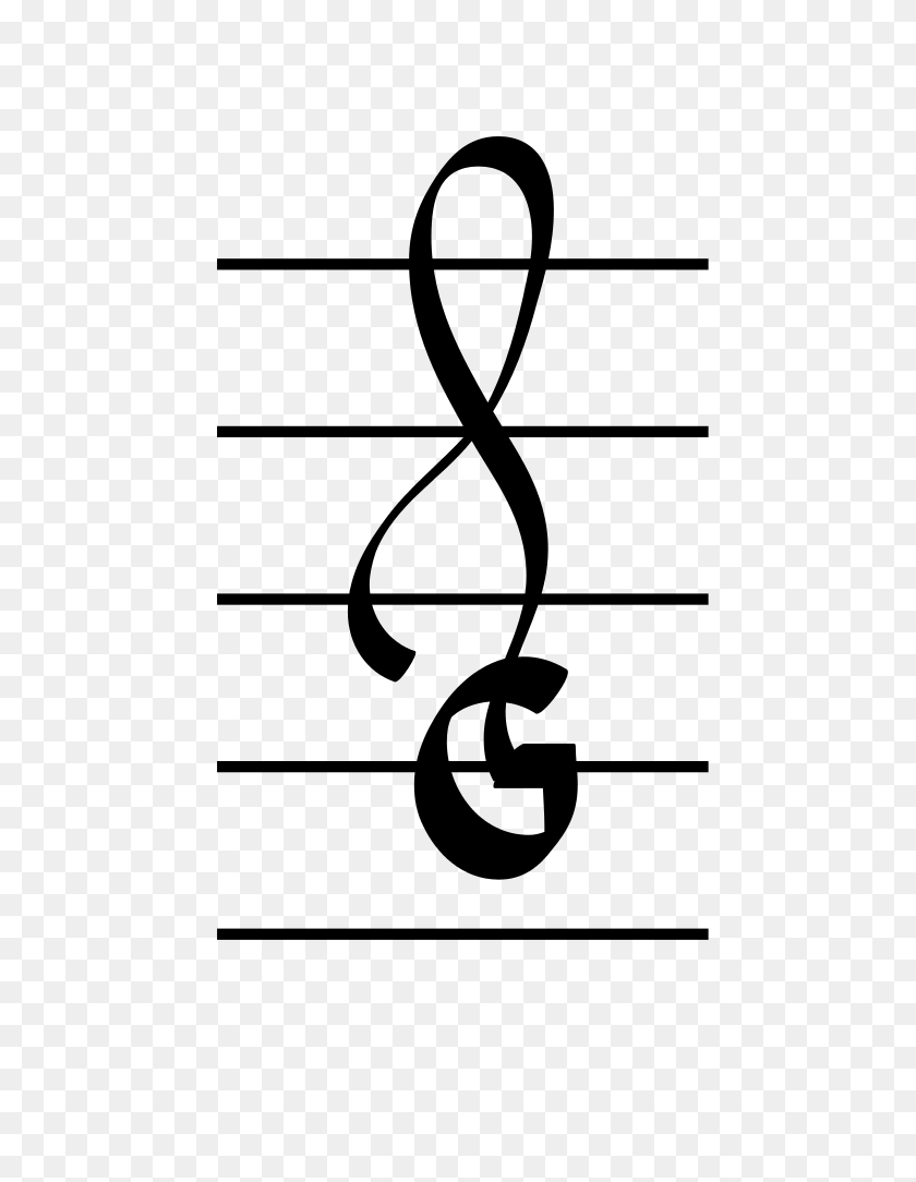 512x1024 G Clef Girl's T - Bass Clef Clipart