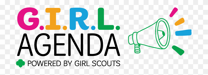709x244 G I R L Agenda Powered - Girl Scout Logo PNG