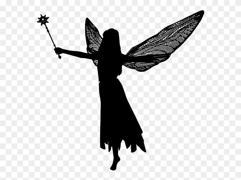 600x568 Gallery - Fairy Clipart Black And White