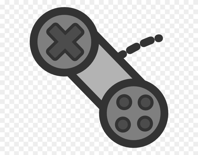 588x596 Game Controller Clip Art - Video Game Clipart Black And White