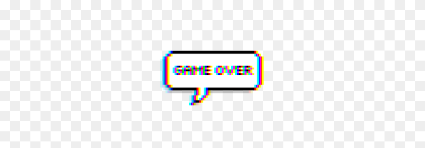 233x233 Game Gameover Glitch Tumblr Balloon Text - Game Over Clipart