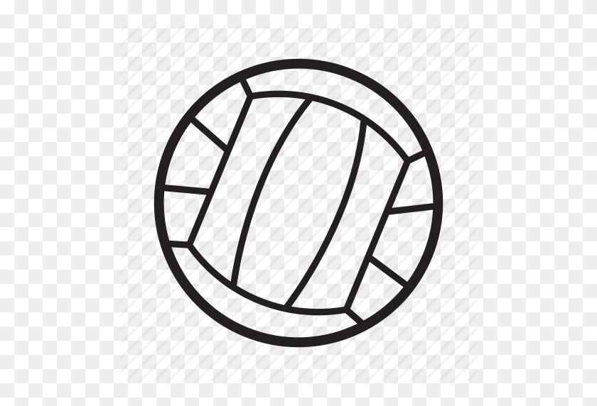 512x512 Juego, Deporte, Voleibol, Icono De Bola De Voleibol - Imágenes Prediseñadas De Contorno De Voleibol