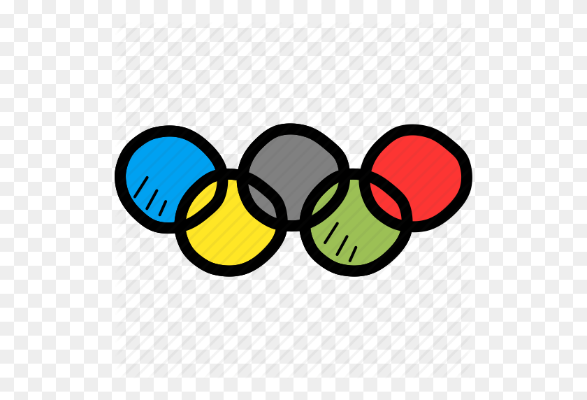 512x512 Олимпийские Игры, Логотипы, Олимпийские Игры, Кольца, Спорт, Летний Значок - Олимпийские Кольца Клипарт