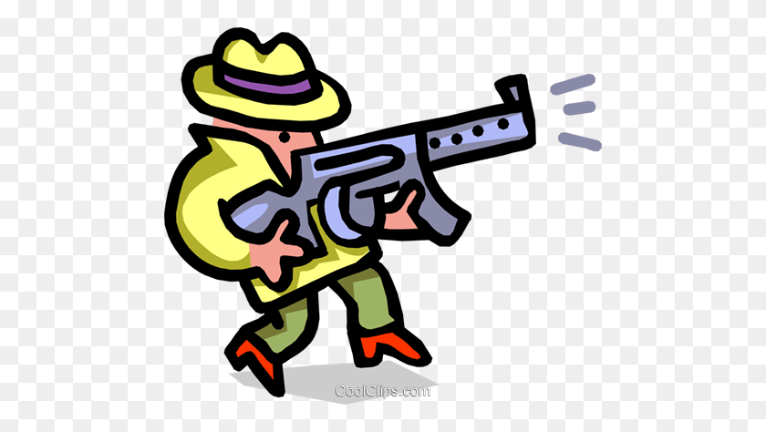 480x414 Gangster With Weapon - Weapons Clipart