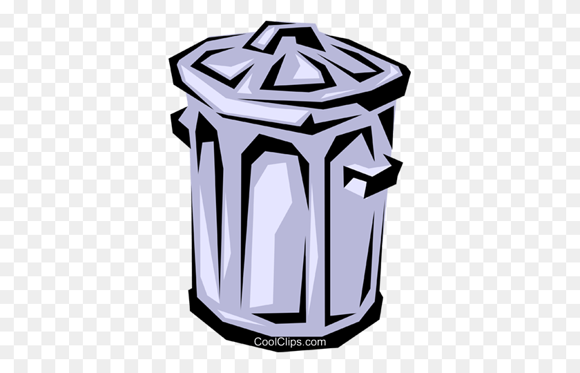 351x480 Garbage Can Royalty Free Vector Clip Art Illustration - Trash Can Clipart Free