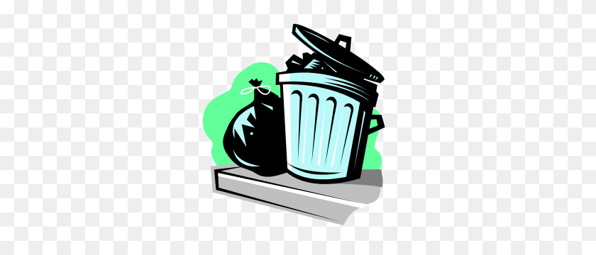 270x300 Garbage Day Clipart - Open Trash Can Clipart
