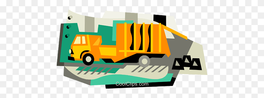 480x254 Garbage Truck Royalty Free Vector Clip Art Illustration - Trash Truck Clipart