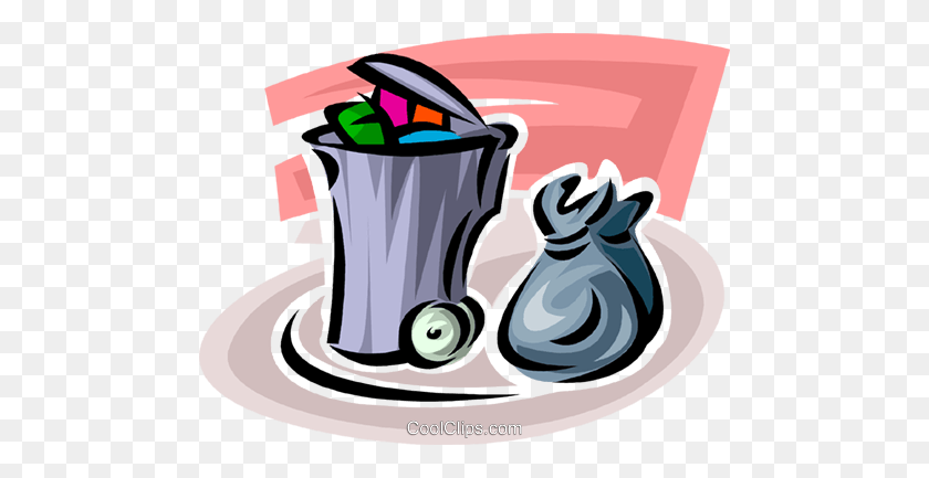 480x373 Garbage Waste Trash Royalty Free Vector Clip Art Illustration - Take Out Trash Clipart