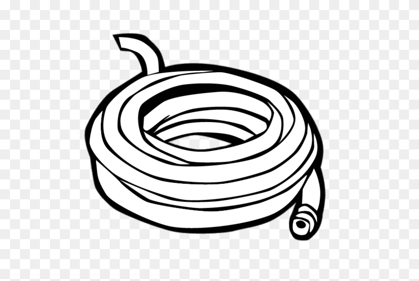 539x504 Garden Hose Black And White Clipart Transparent Png - Water Hose Clipart