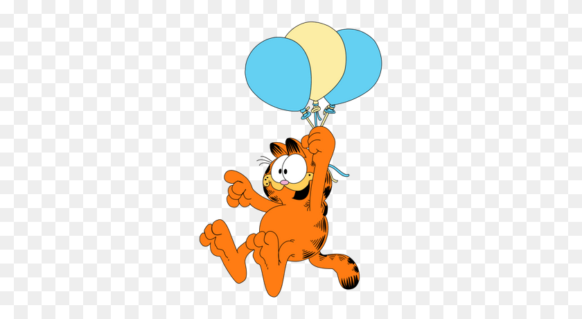 400x400 Garfield Balloons Transparent Png - Garfield Clipart