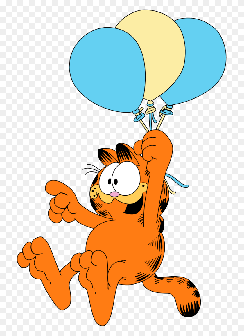 727x1098 Garfield Balloons Transparent Png - Garfield PNG
