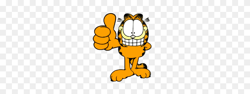 256x256 Garfield Thumb Up Transparent Png - Garfield PNG