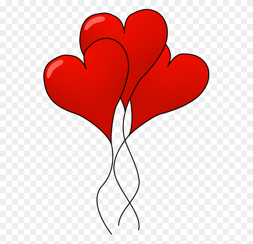 551x750 Gas Balloon Valentine's Day Heart Red - Red Heart Clip Art Free