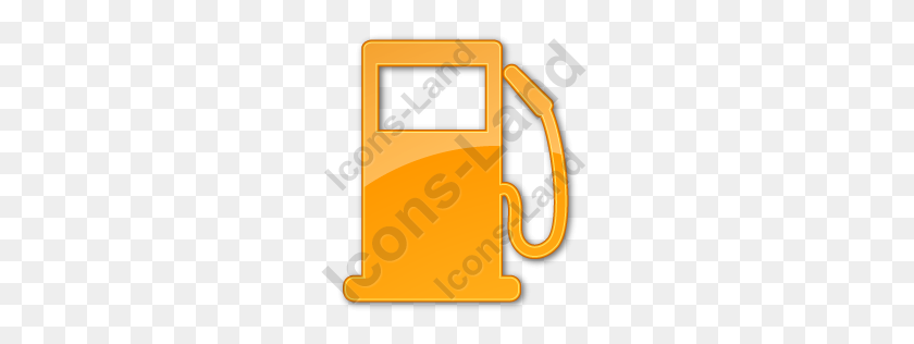 256x256 Gas Station Plain Orange Icon, Pngico Icons - Gas Station PNG
