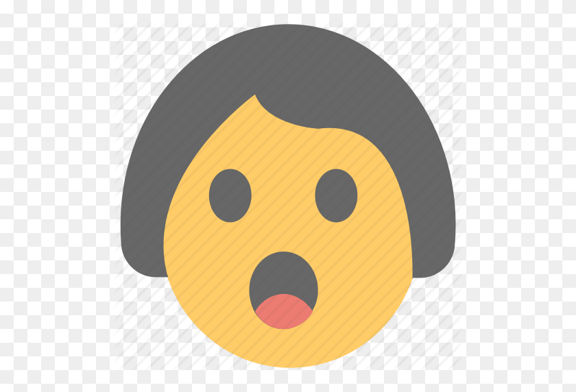 512x512 Gasping Face, Girl Emoji, Open Mouth, Shocked, Surprised Icon - Surprised Emoji PNG