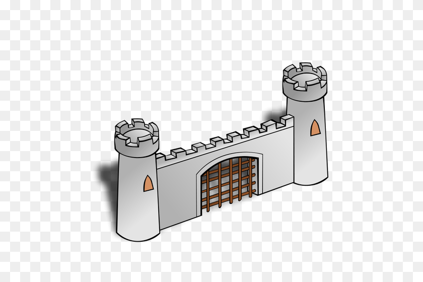 500x500 Gate Of A Castle Vector - Fortress Clipart