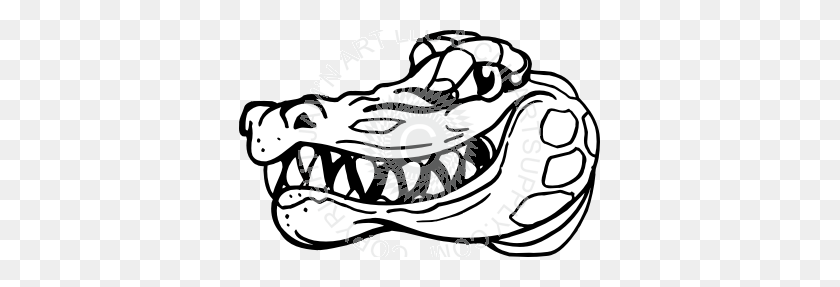 361x227 Gator Head Side View - Eel Clipart Black And White