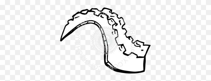 361x264 Gator Tail - Gator Clipart Black And White