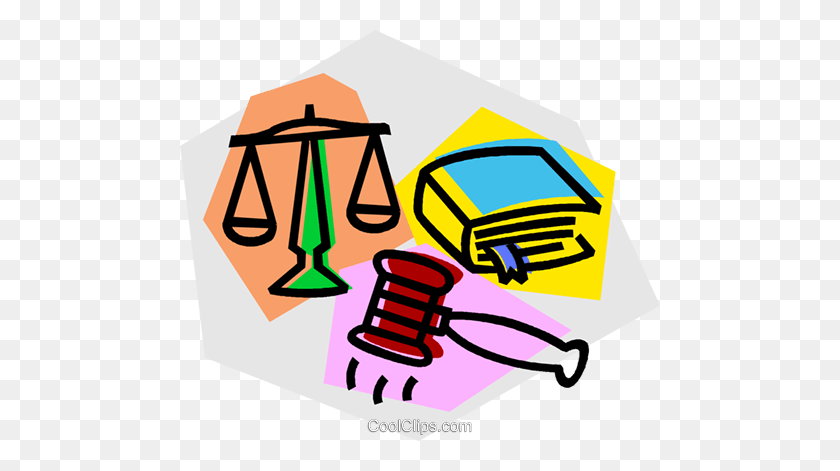 480x411 Gavel, Law Book, And Scales Of Justice Royalty Free Vector Clip - Gavel Clipart