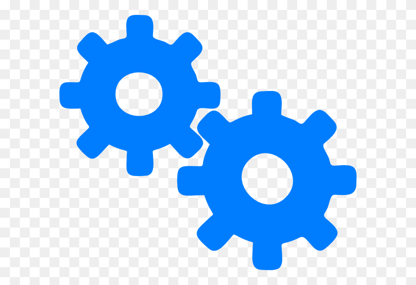600x516 Gears Clipart Blue - Gear Clipart Black And White