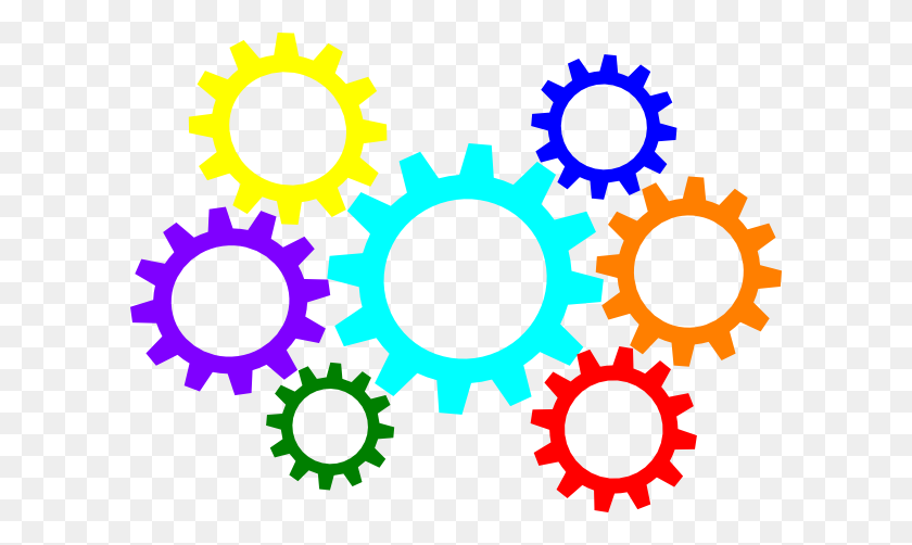 600x442 Gears Colorful Clip Art - Gear PNG