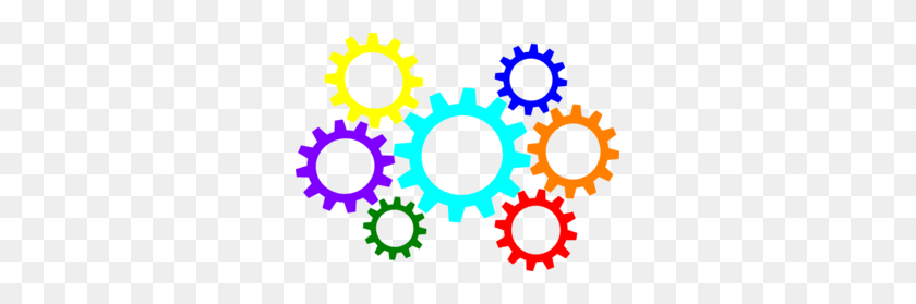 297x219 Gears Colorful Clip Art - Gears Clipart Free