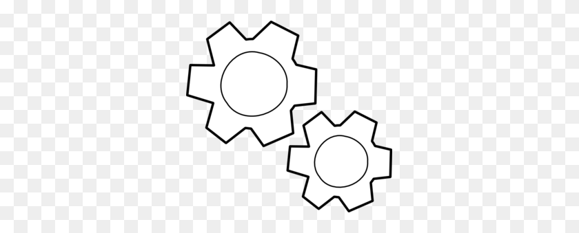 299x279 Gears Png, Clip Art For Web - Gear Clipart Black And White