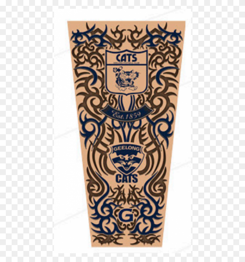 800x860 Geelong Cats Afl Youth Tattoo Sleeve - Tattoo Sleeve PNG