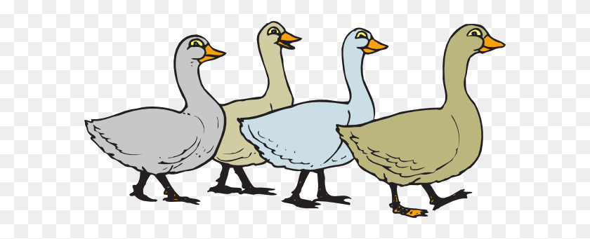 600x281 Geese Walking In A Line Clip Art - To Walk Clipart