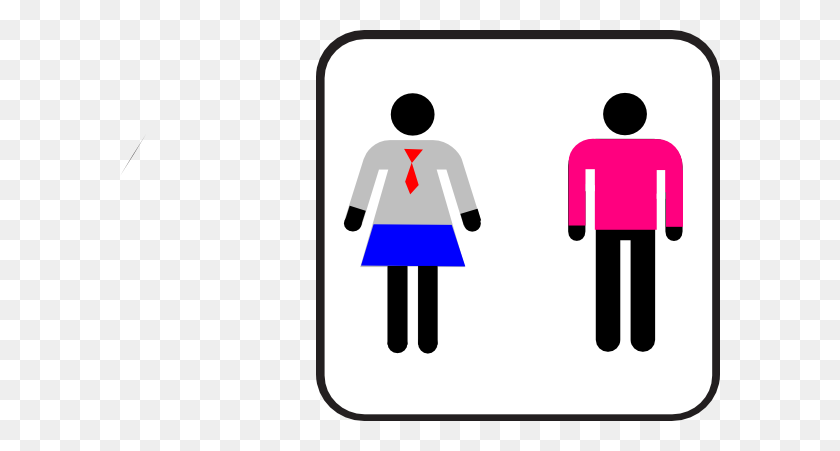 600x391 Gender Non Confining Bathroom People Clip Art - Bathroom Sign Clipart