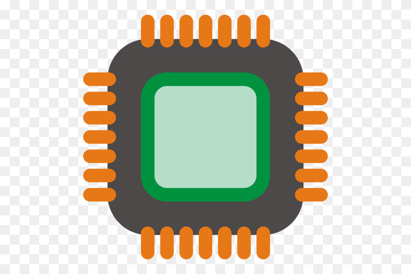 500x500 Generic Computer Chip Vector Image - Computer Chip Clipart