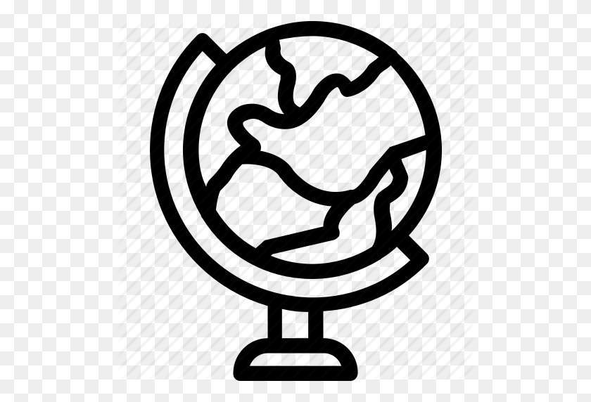 512x512 Geography, Globe, Map, School Supplies, Table Globe Icon - School Supplies Clipart Black And White