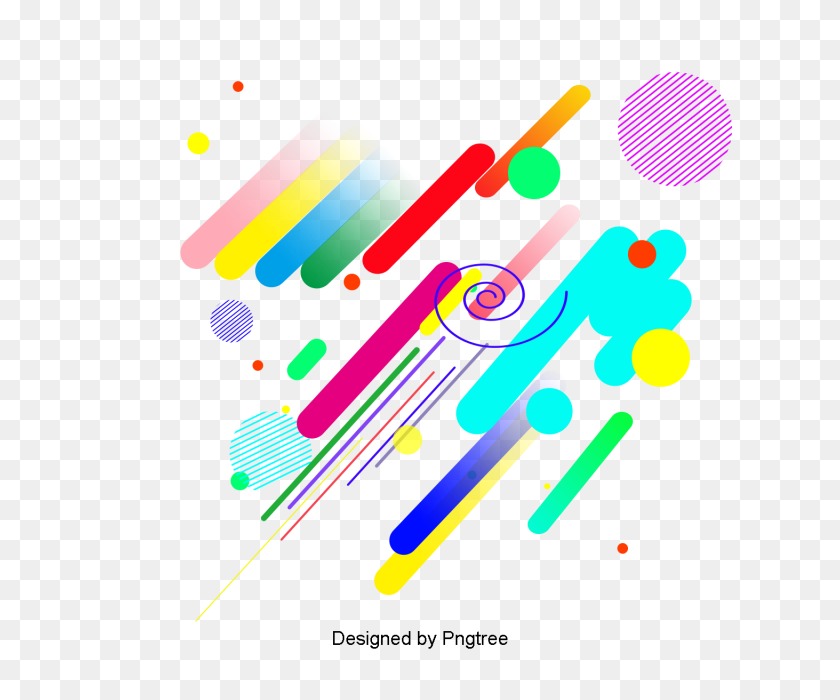 640x640 Geometric Colorful Line Decoration Floating, Geometric, Colorful - Geometric Lines PNG