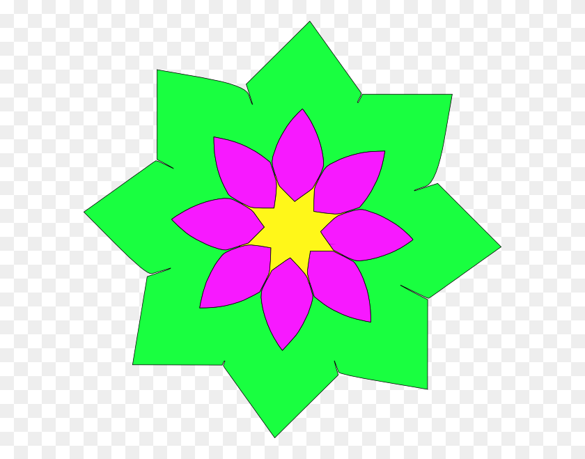600x599 Geometric Flower Shape Clip Art Free Vector - 3d Shapes Clipart